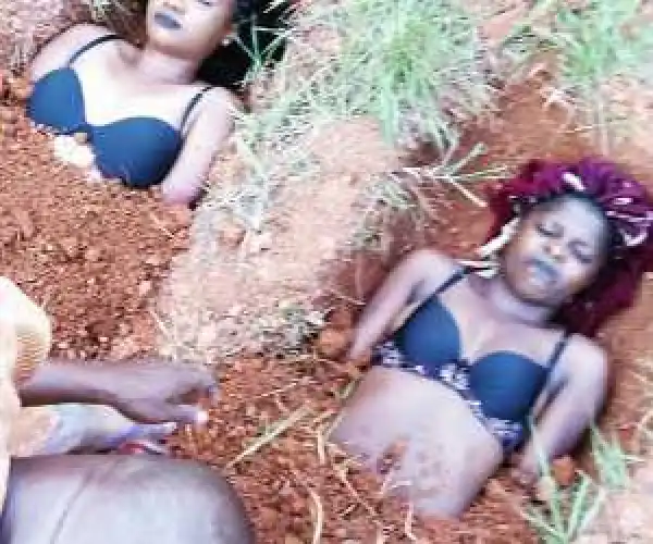 Photos: Nollywood Actresses Buried Alive In New Movie Scene